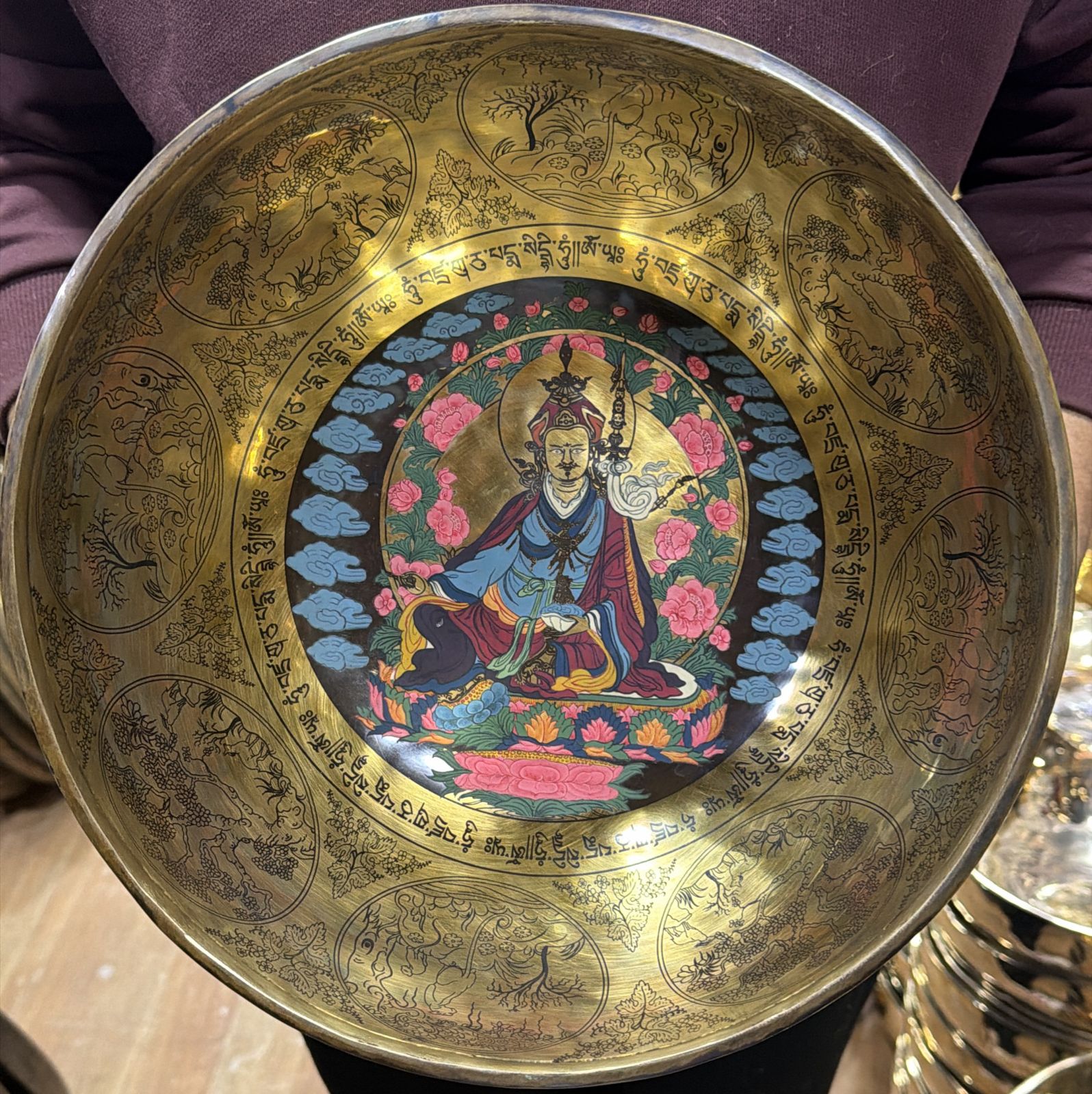 A Sacred Fusion: Handmade Singing Bowls Adorned with Authentic Thangka Art